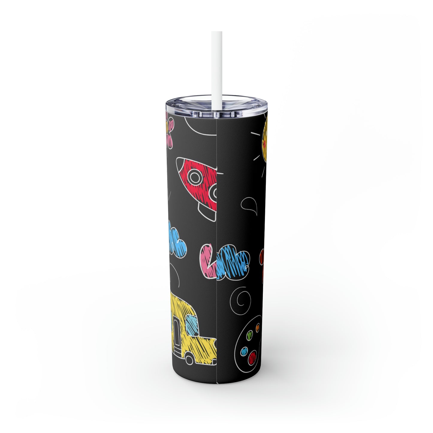 Kids Doodle Playground - Inovax Maars® Skinny Tumbler with Straw 20oz