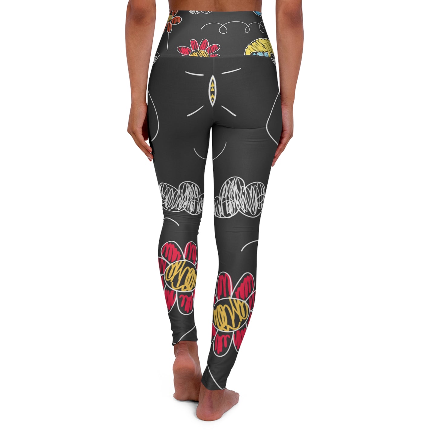 Kids Doodle Playground - Leggings de yoga de cintura alta Inovax