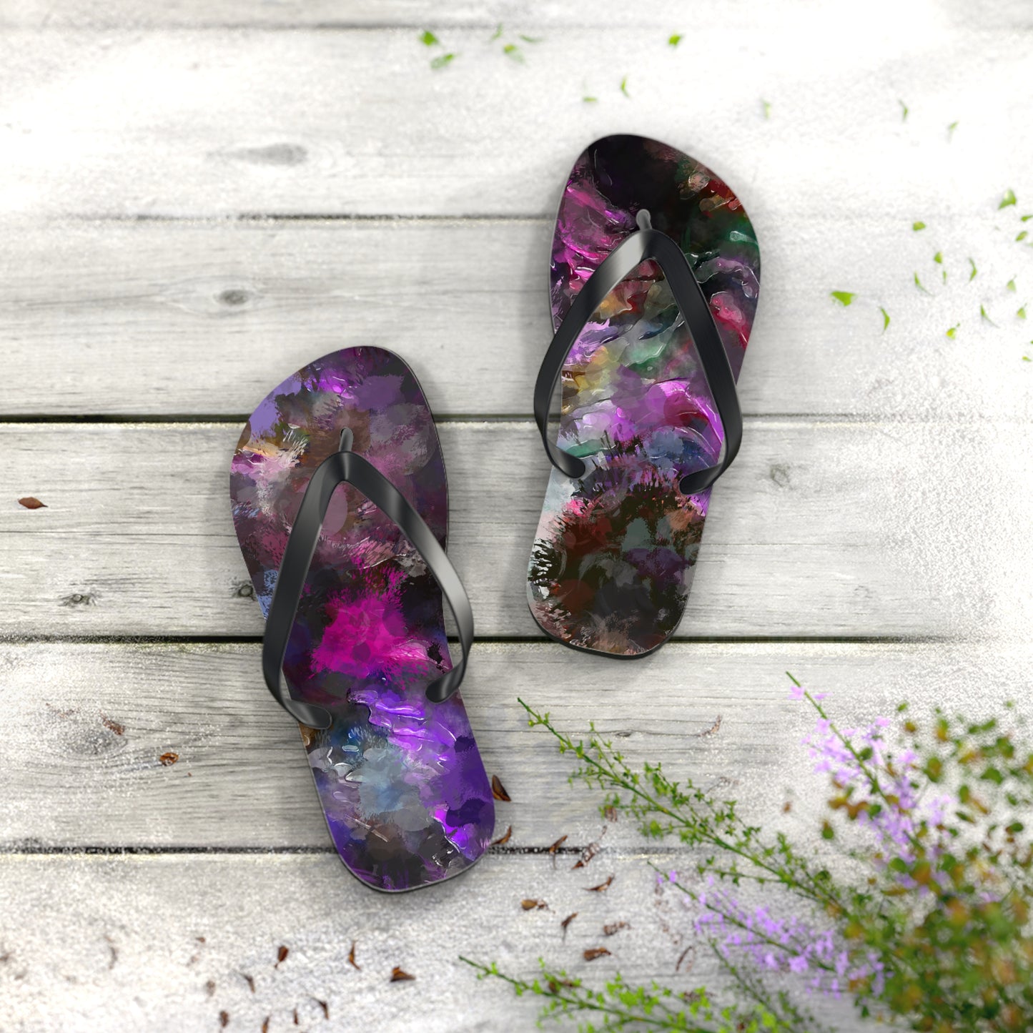 Purple Painting - Inovax Flip Flops