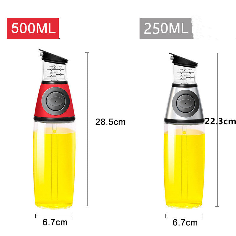 Botella de vidrio medible de 500 ml, botella de aceite, botella de soja, utensilios de cocina