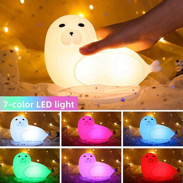 Sea Lion Small Night Lamp Gradient Color Silicone