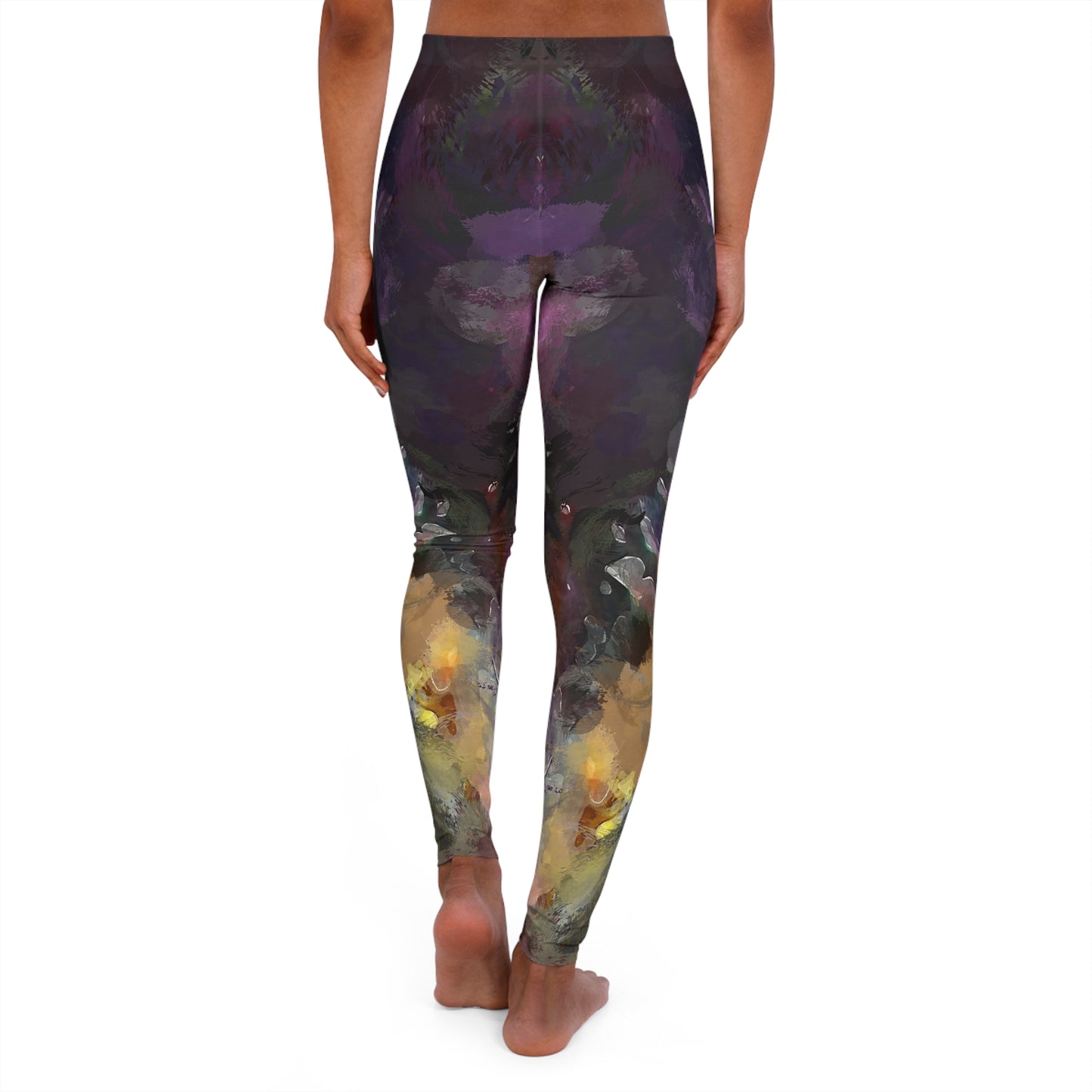 Pintura morada - Leggings de spandex para mujer Inovax