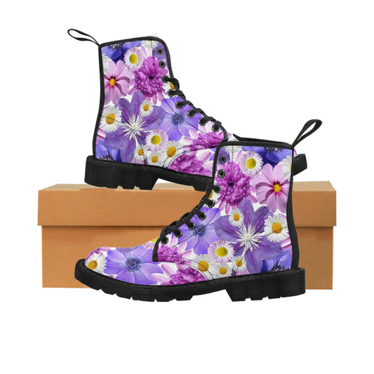 Flores Moradas - Botas de Lona Inovax Mujer