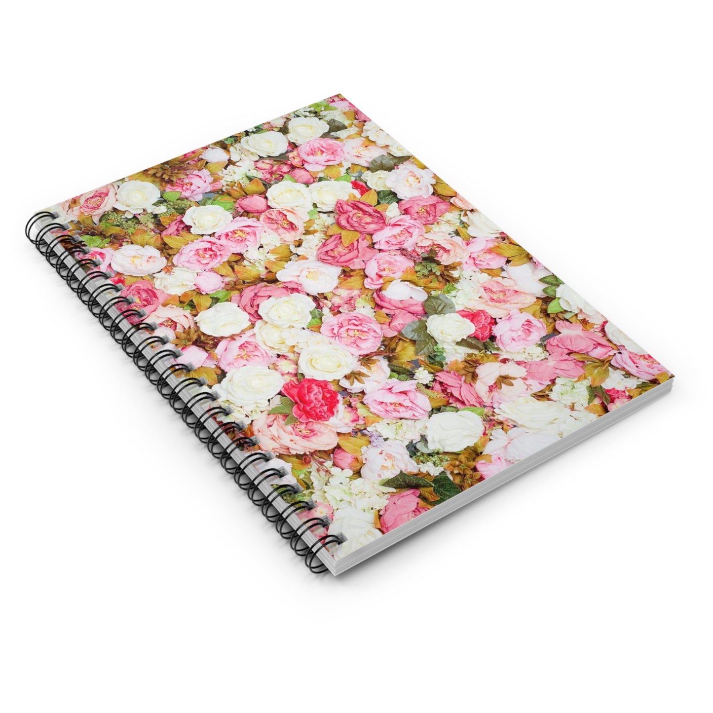 Fleurs roses - Carnet à spirale Inovax (ligne lignée)