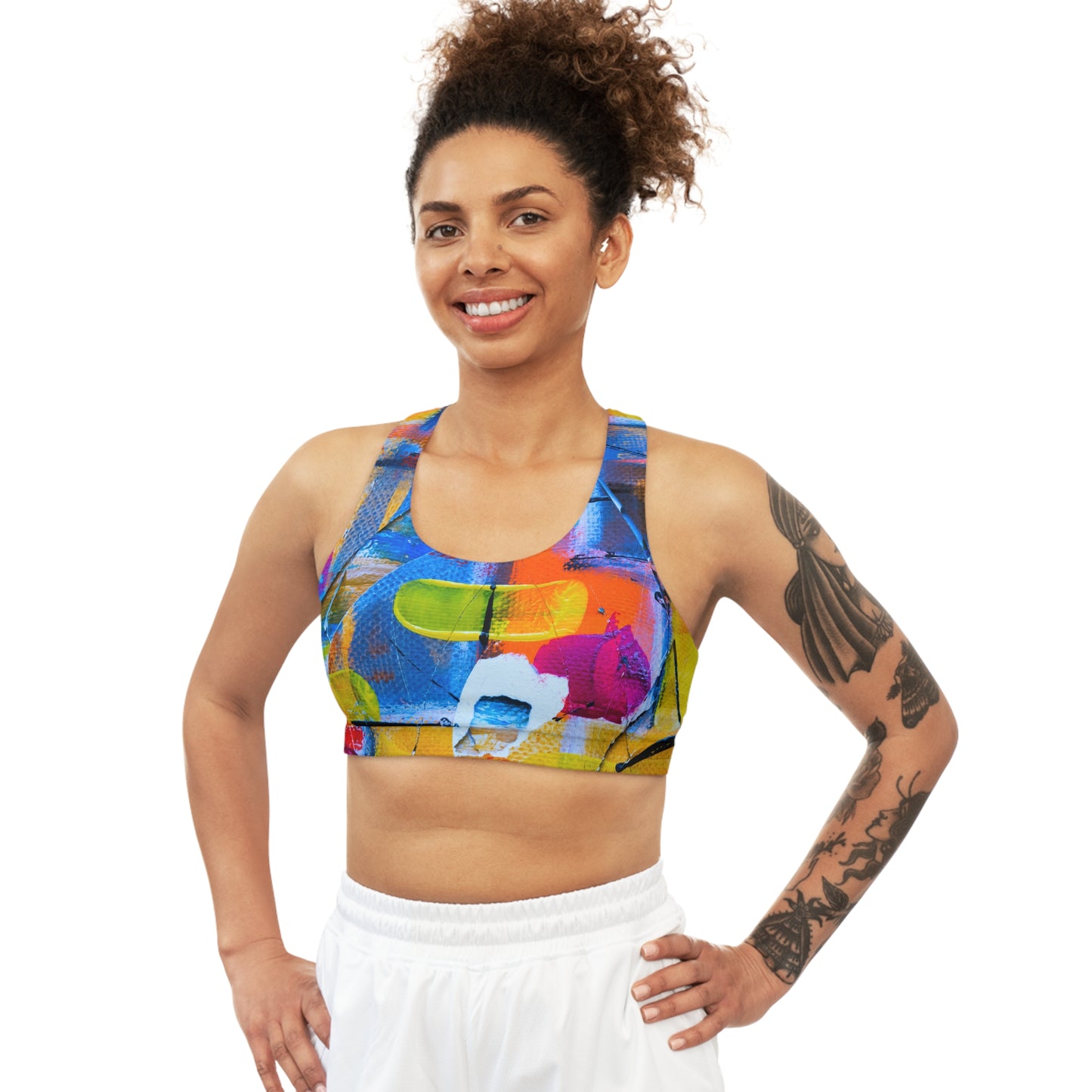 Couleurs carrées - Soutien-gorge de sport sans couture Inovax