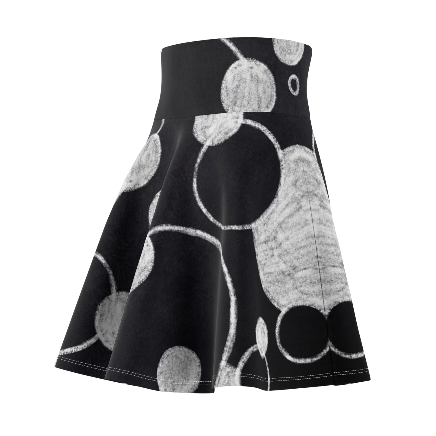 Black Dots - Inovax Woman's Skater Skirt