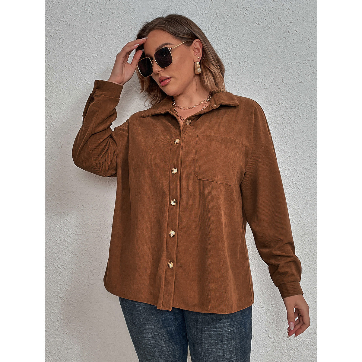 Women's Corduroy Long-sleeved Shirt