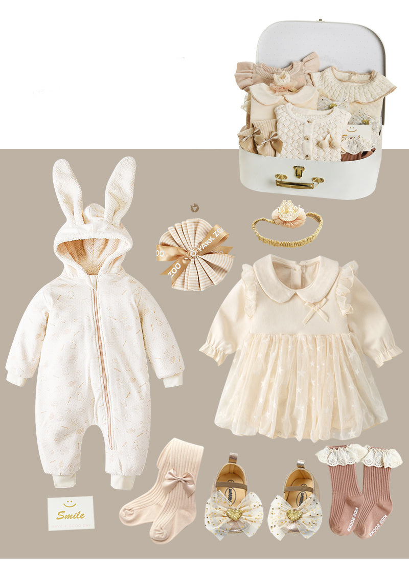 Coffret cadeau nouveau-né costume printemps et été fille bébé cadeau pleine lune