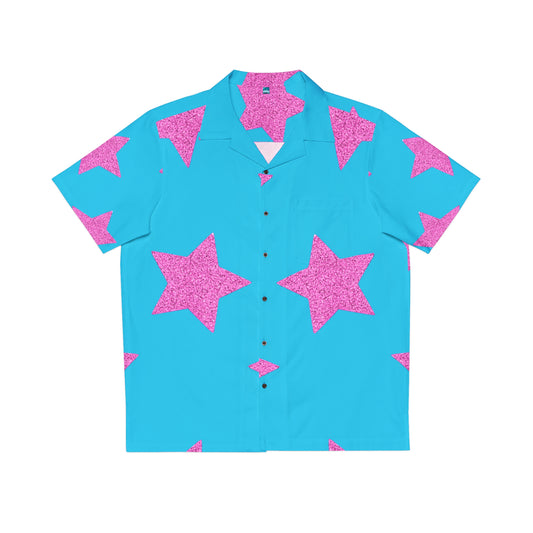 Estrellas Rosadas - Camisa hawaiana para hombre Inovax