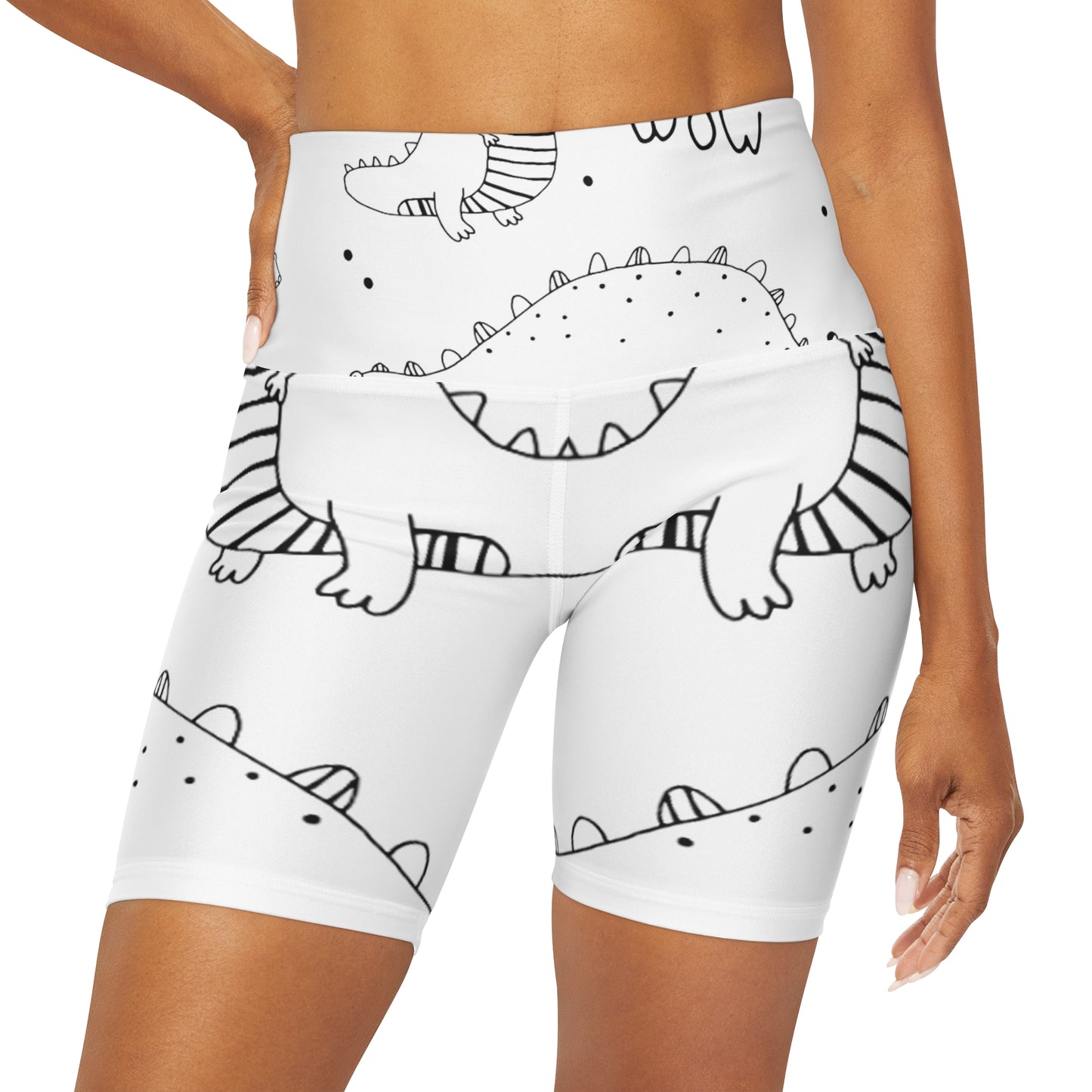 Doodle Dinosours - Inovax High Waisted Yoga Leggings