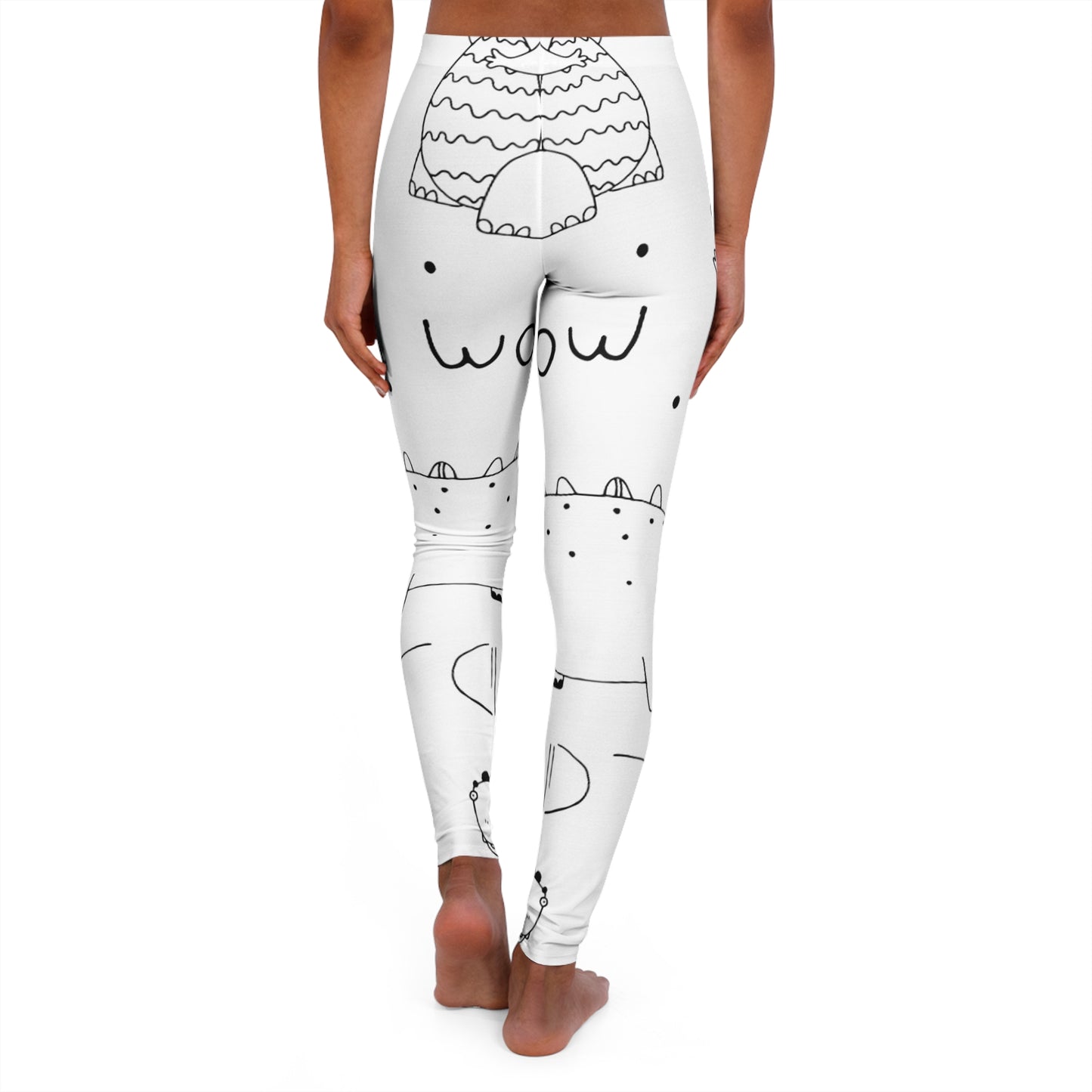 Doodle Dinosours - Leggings de spandex para mujer Inovax