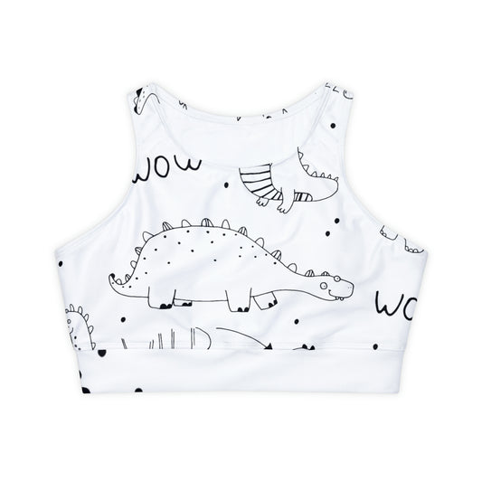 Doodle Dinosours - Inovax Padded Sports Bra