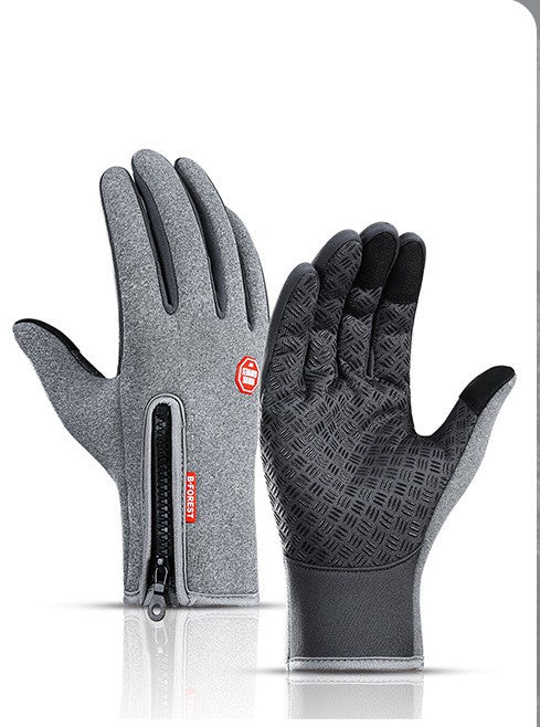 Guantes de invierno con pantalla táctil para montar en motocicleta, guantes deportivos impermeables deslizantes con forro polar