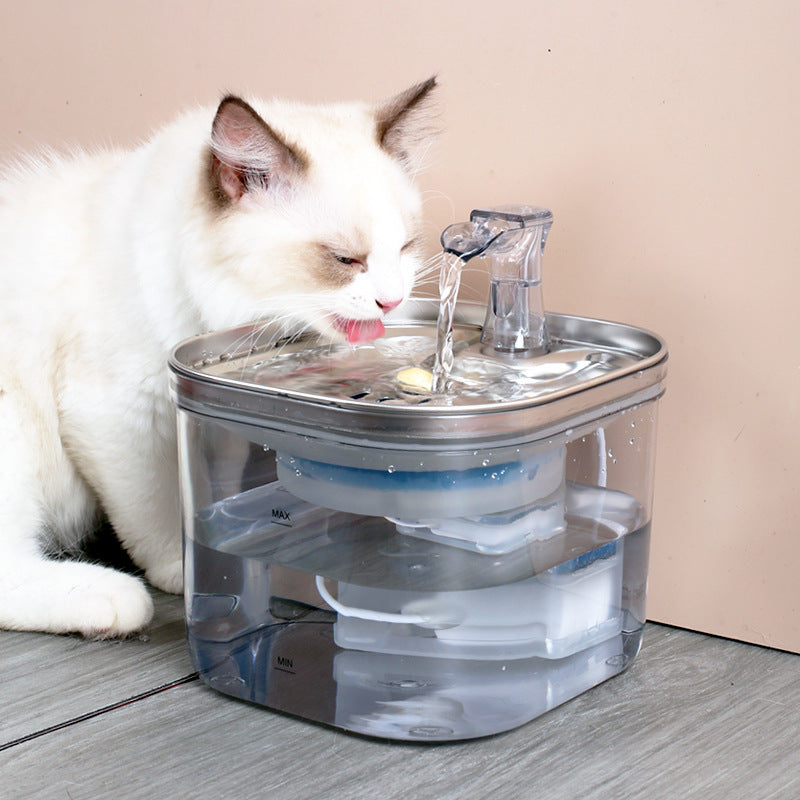 Distributeur d'eau à Circulation automatique en acier inoxydable, pour animaux de compagnie, chat, chien, fontaine intelligente, accessoires pour animaux de compagnie