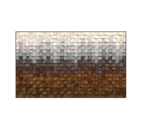 Peinture tridimensionnelle en bois, mosaïque faite à la main, Art Mural