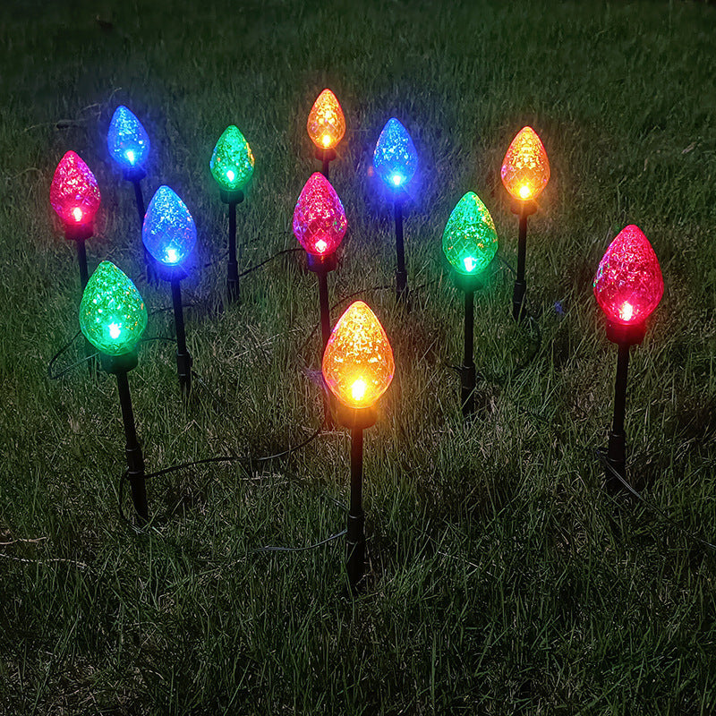 Christmas Lawn Garden Decorative Ground Lamp Strawberry Light