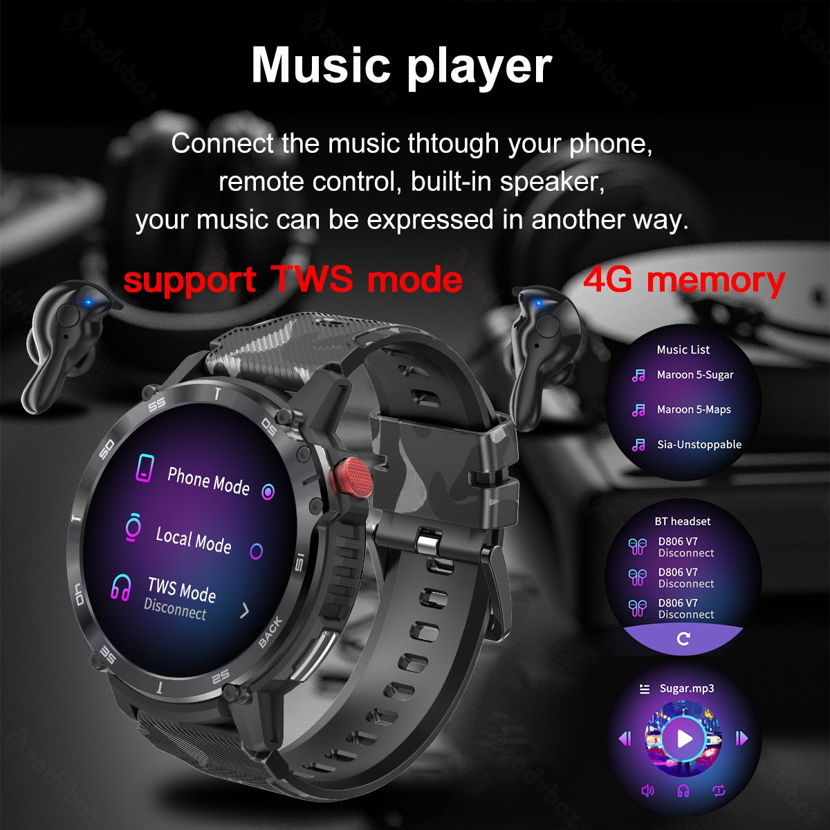 Montre anti-intelligente Bluetooth Call Music Three