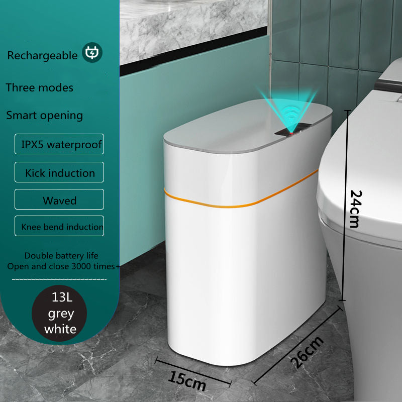 Poubelle intelligente avec couvercle pour chambre à coucher et salon, boîte de rangement de cuisine, poubelle à induction, petite boîte de voiture, poubelle intelligente automatique Smart Trash Bin