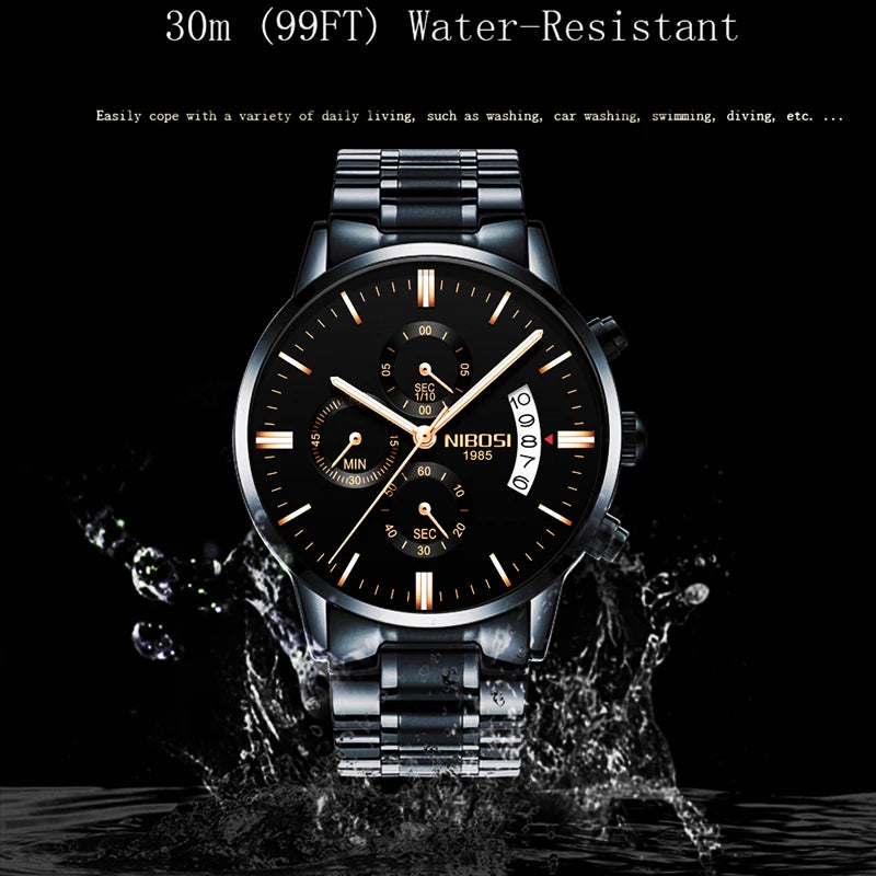 NIBOSI Men Watches Luxury Famous Top Brand Men's Fashion Casual Dress Watch Military Quartz Wristwatches Relogio Masculino Saat