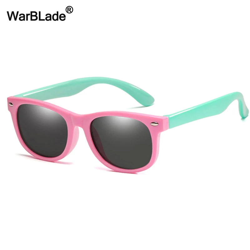 WarBlade rond polarisé enfants lunettes de soleil Silicone Flexible sécurité enfants lunettes de soleil mode garçons filles nuances lunettes UV400