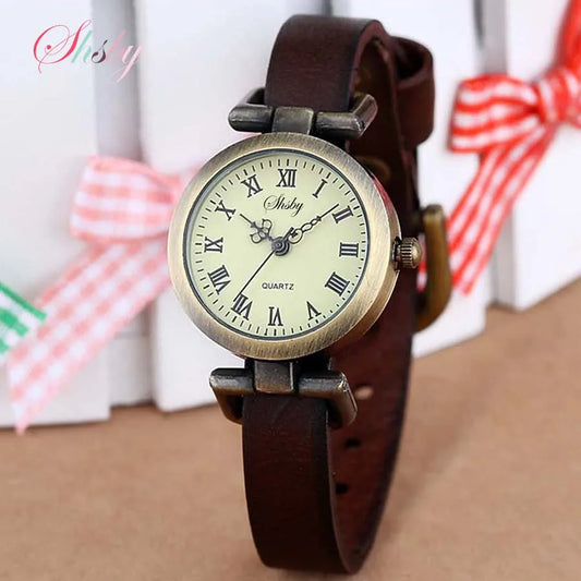 Shsby nouvelle mode vente chaude en cuir femme montre ROMA Vintage montre femmes robe montres