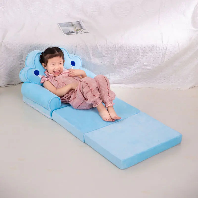 Sofá cama plegable para niños, taburete pequeño con dibujos animados para siesta, asiento tumbado, extraíble y lavable, silla para niños