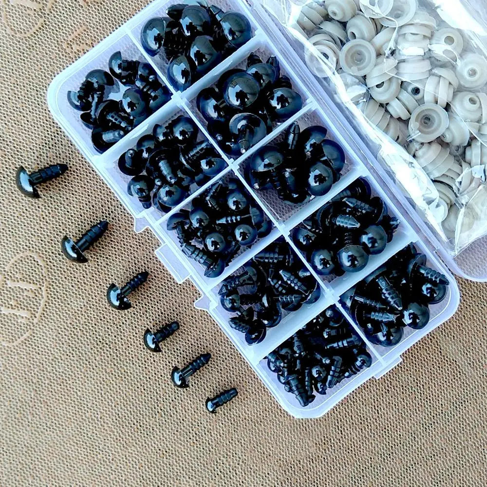 100 pièces 10mm globe oculaire poupée accessoires en plastique noir en peluche yeux de sécurité Amigurumi pour jouets 6mm 8mm 12mm bricolage drôle jouet yeux Animal