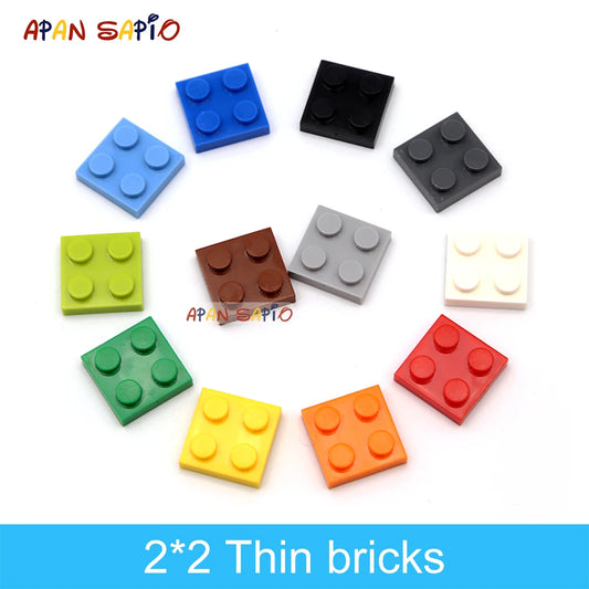 Blocs de construction pour enfants, 120 pièces, figurines fines, briques 2x2 points, taille créative éducative, compatibles avec 3022 jouets en plastique pour enfants