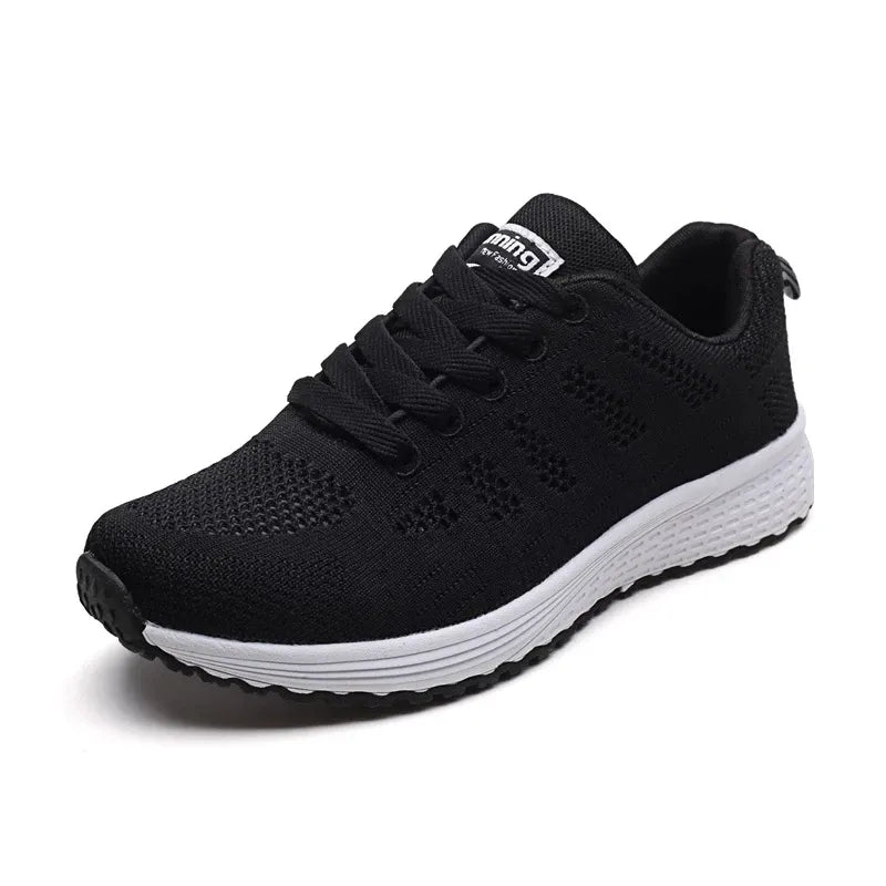 Femmes Chaussures Décontractées Mode Respirant Marche Maille Chaussures Plates Baskets Femmes 2021 Gym Chaussures Vulcanisées Blanc Chaussures Femme