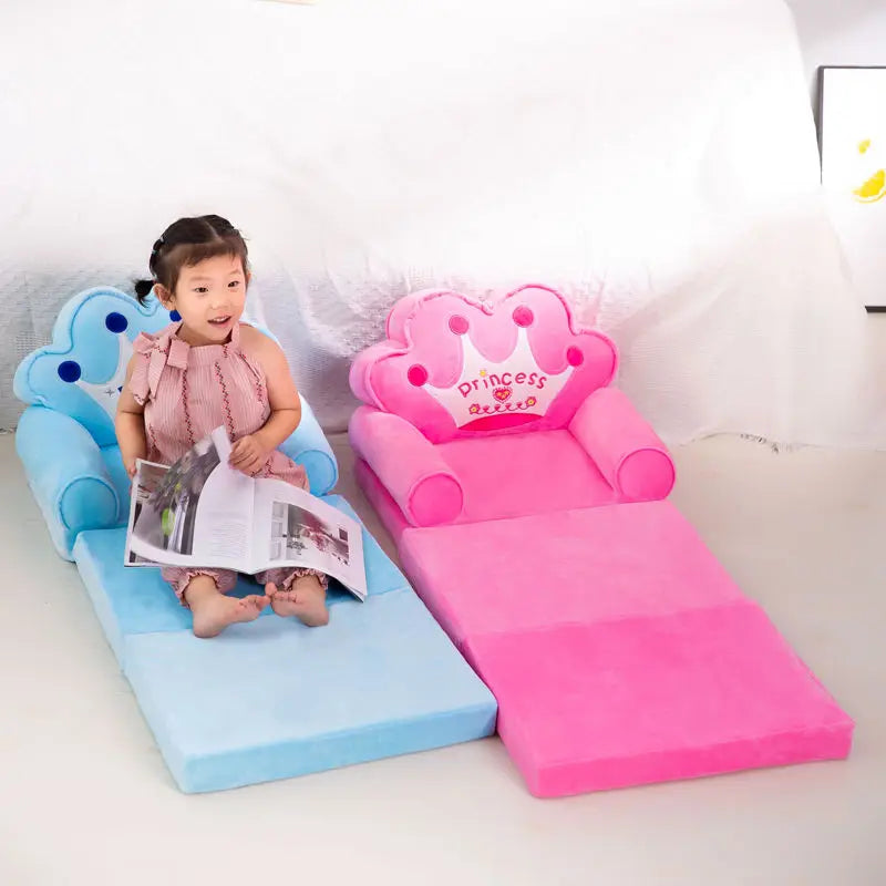 Sofá cama plegable para niños, taburete pequeño con dibujos animados para siesta, asiento tumbado, extraíble y lavable, silla para niños