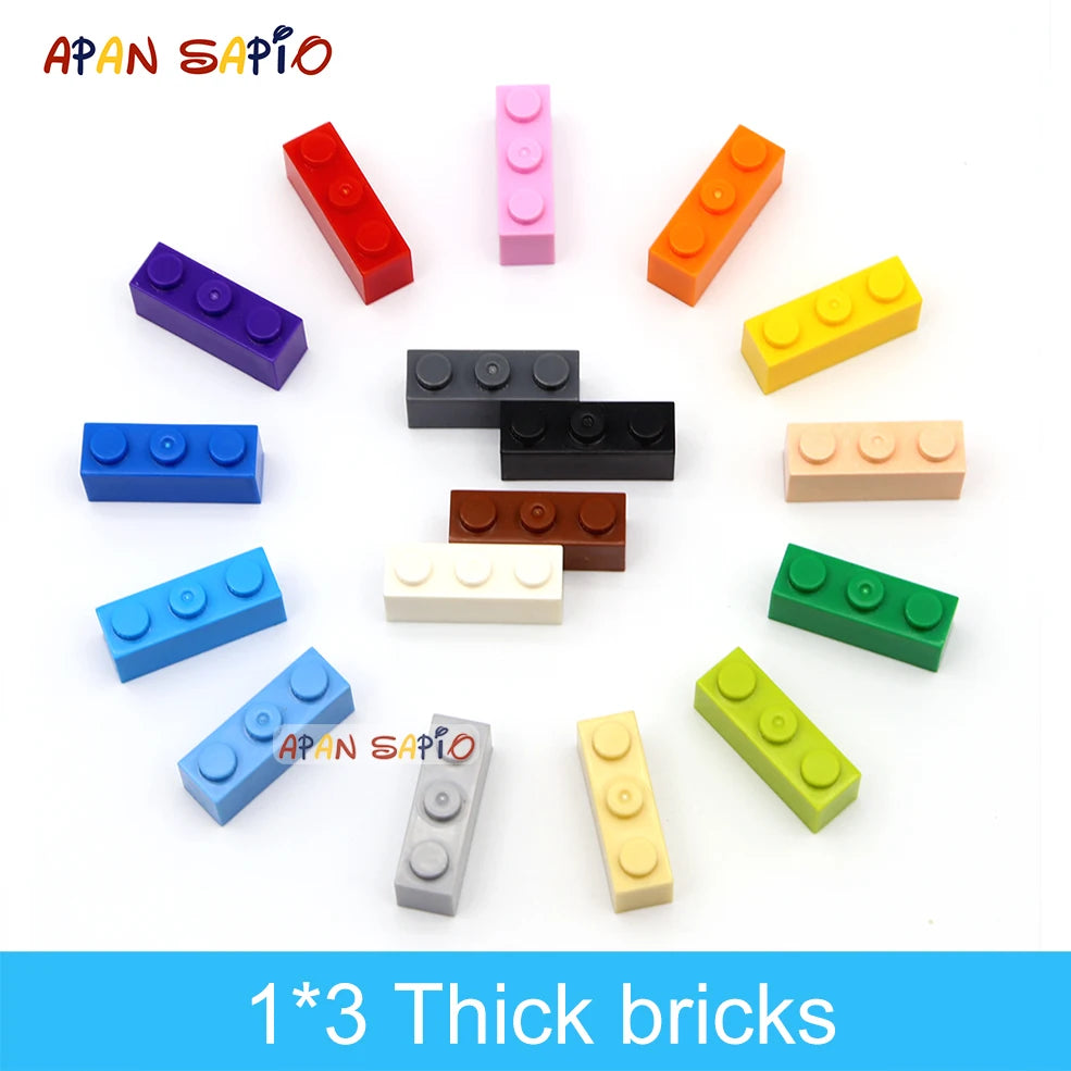 Blocs de construction pour enfants, 60 pièces, figurines épaisses, 1x3 points, taille créative éducative, Compatible avec 3622 jouets en plastique pour enfants