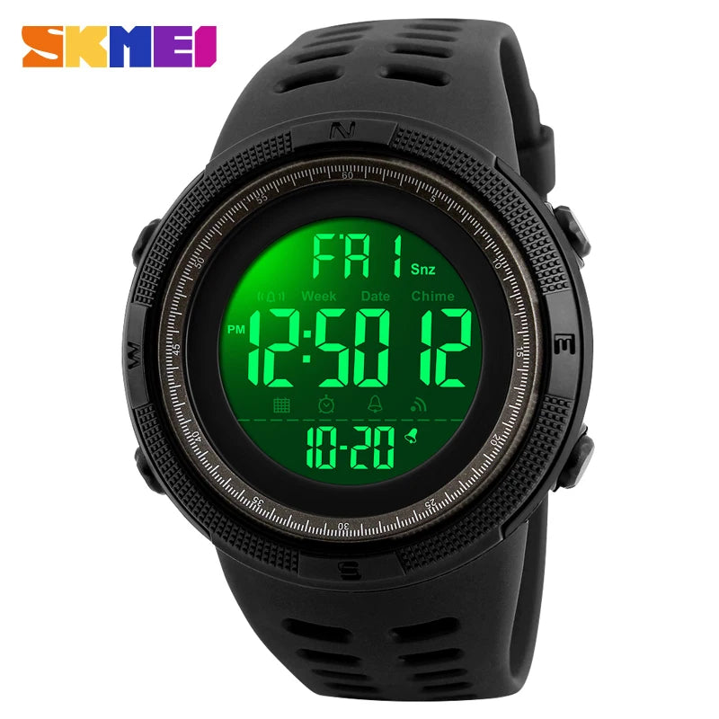 Marca SKMEI, relojes deportivos para hombre, moda Chronos, cuenta atrás, reloj Digital LED resistente al agua, reloj de pulsera militar para hombre, reloj Masculino