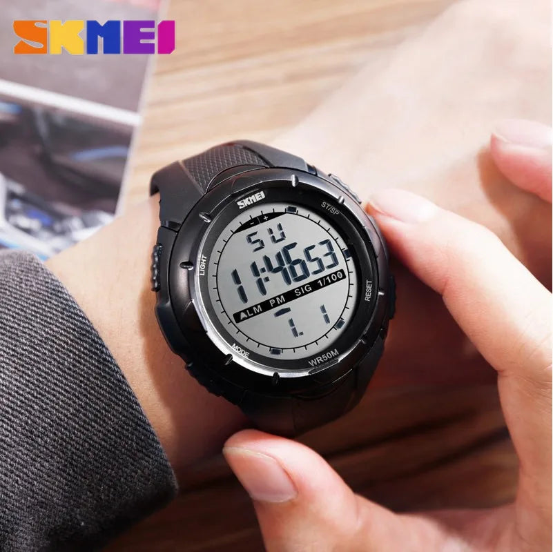 Reloj deportivo SKMEI sencillo a la moda, relojes militares para hombre, reloj despertador resistente a los golpes, reloj Digital resistente al agua, reloj para hombre 1025