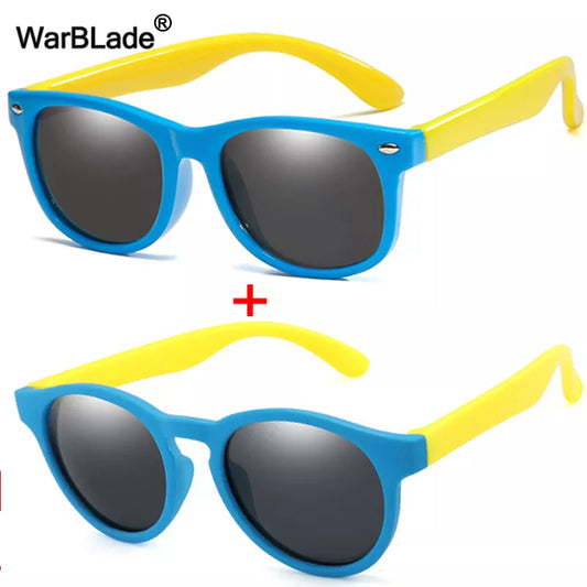 WarBlade, gafas de sol redondas polarizadas para niños, gafas de sol flexibles de silicona de seguridad para niños, gafas de sol de moda para niños y niñas, gafas UV400