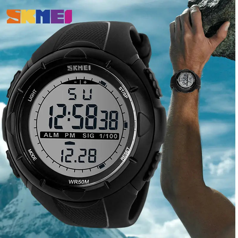 Reloj deportivo SKMEI sencillo a la moda, relojes militares para hombre, reloj despertador resistente a los golpes, reloj Digital resistente al agua, reloj para hombre 1025