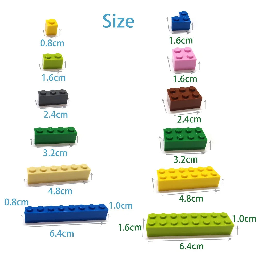 60pcs DIY Building Blocks Thick wall Figures Bricks 1+2 Dots Educational Creative Size Compatible With 98283 Toys for Children