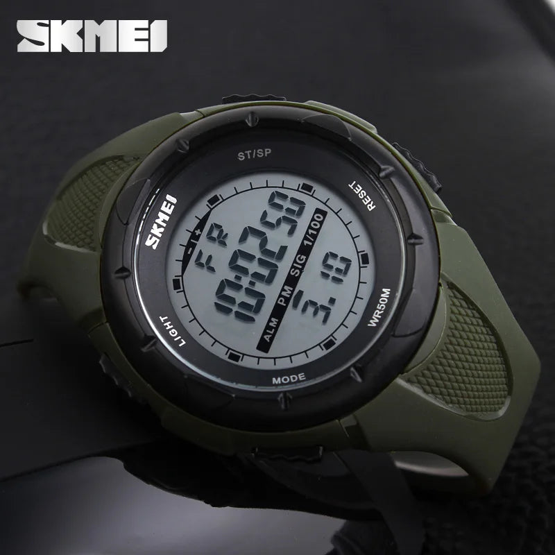 Reloj deportivo SKMEI sencillo a la moda, relojes militares para hombre, reloj despertador resistente a los golpes, reloj Digital resistente al agua, reloj para hombre 1025