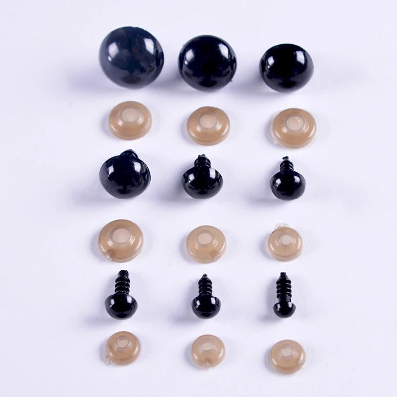 100 pièces 10mm globe oculaire poupée accessoires en plastique noir en peluche yeux de sécurité Amigurumi pour jouets 6mm 8mm 12mm bricolage drôle jouet yeux Animal