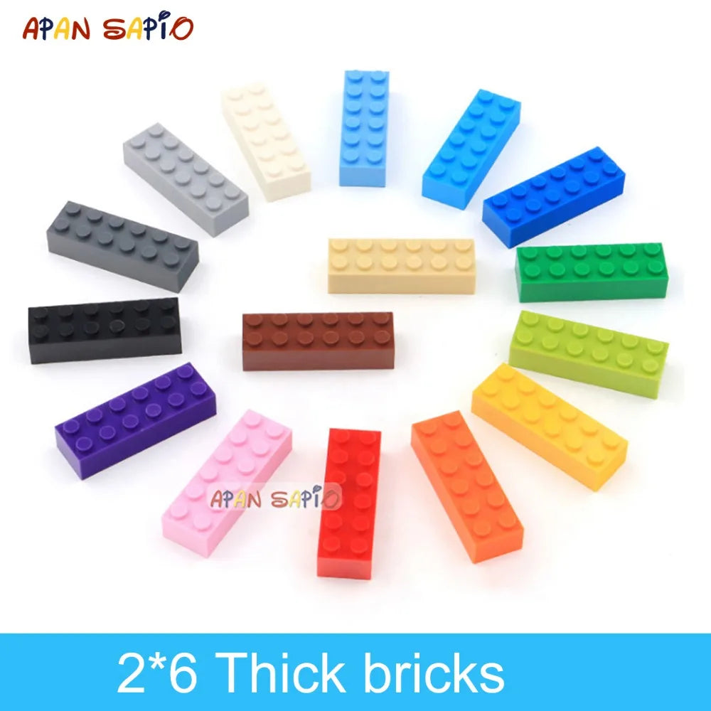 Blocs de construction pour enfants, 20 pièces, figurines épaisses, 2x6 points, taille créative éducative, Compatible avec 2456 jouets en plastique pour enfants