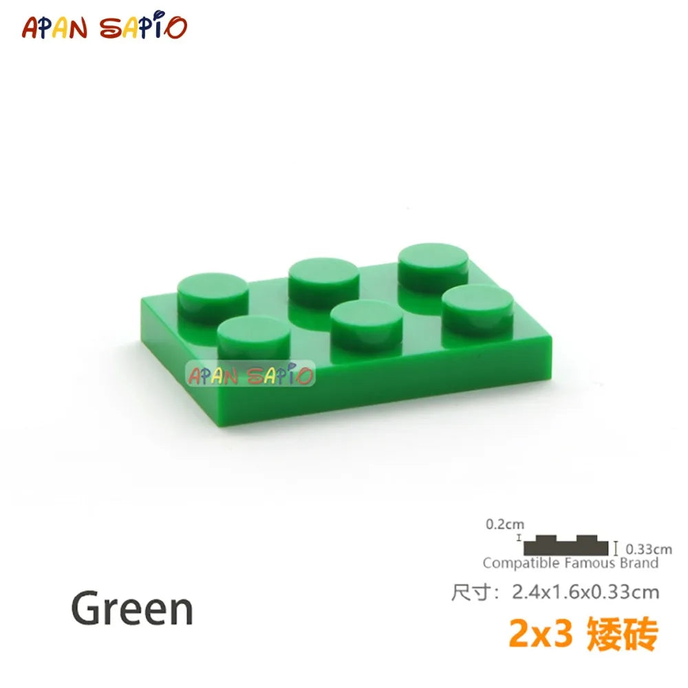 20pcs/lot DIY Blocks Building Bricks Thin 2X3 Educational Assemblage Construction Toys for Children Size Compatible With Brand