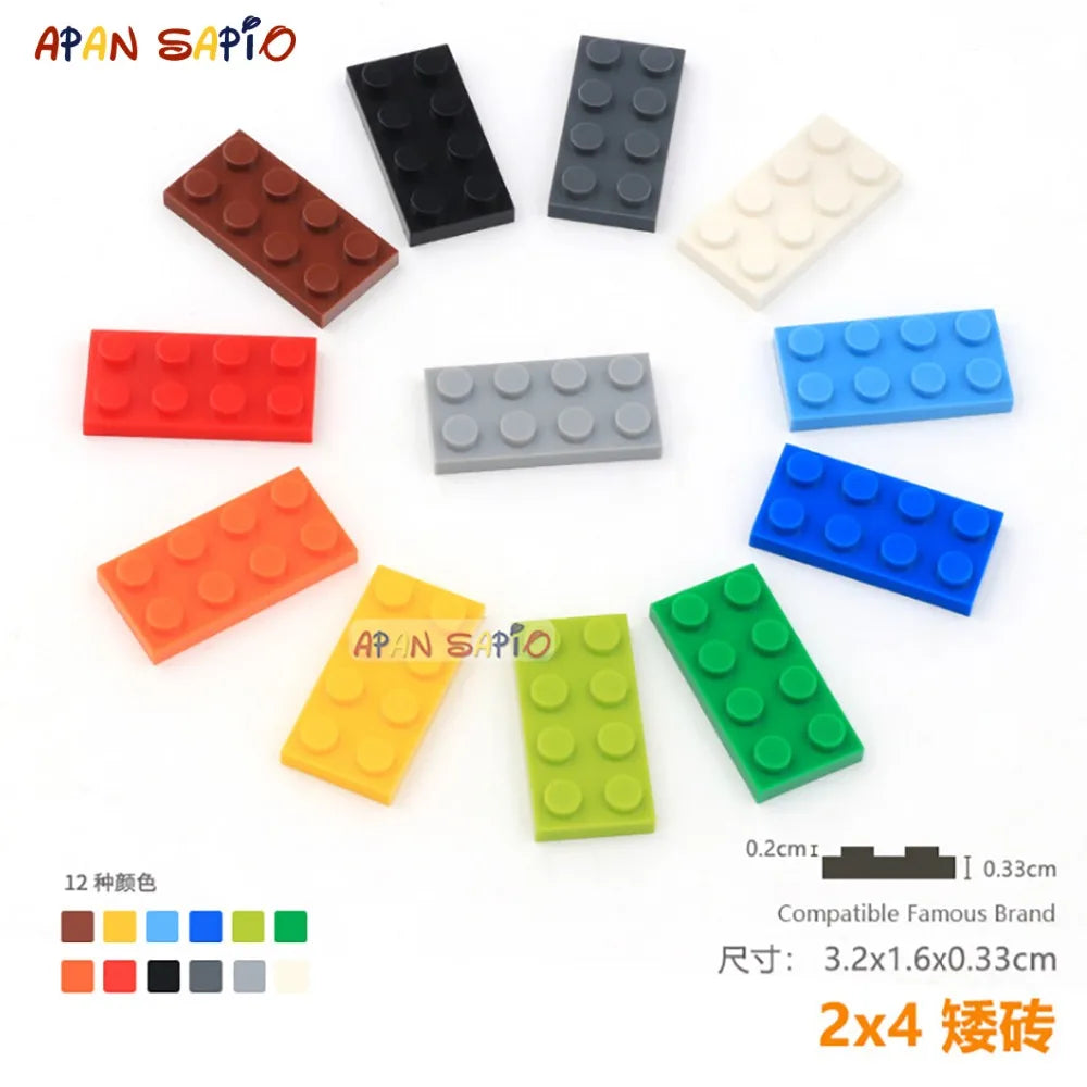 15pcs DIY Blocks Building Bricks 2X4  Educational Assemblage Construction Toys for Children Compatible With Brand