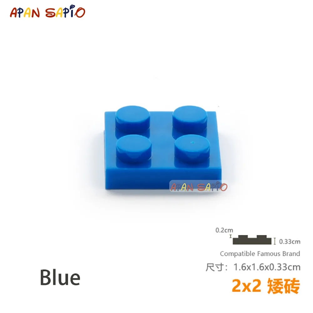 Blocs de Construction en briques fines 2x2, 30 pièces/lot, jouets de Construction à Assemblage éducatif pour enfants, taille Compatible avec 3022