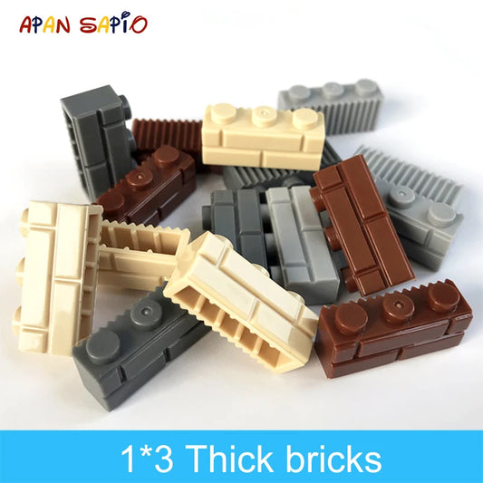 Bloques de construcción DIY de 60 uds., figuras de pared gruesa, ladrillos de 1x3 puntos, tamaño creativo educativo, Compatible con juguetes de marca para niños