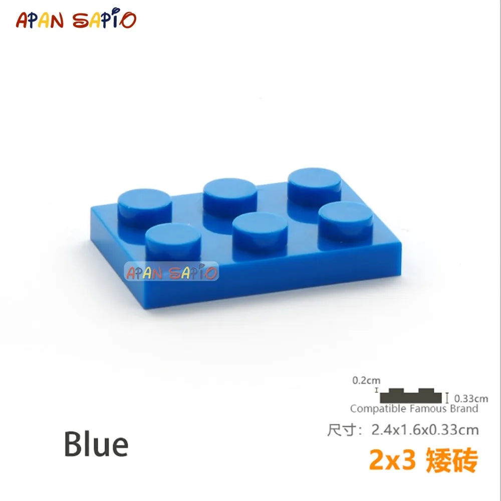 Blocs de Construction en briques fines 2x3, 20 pièces/lot, assemblage éducatif, jouets de Construction pour enfants, taille Compatible avec la marque