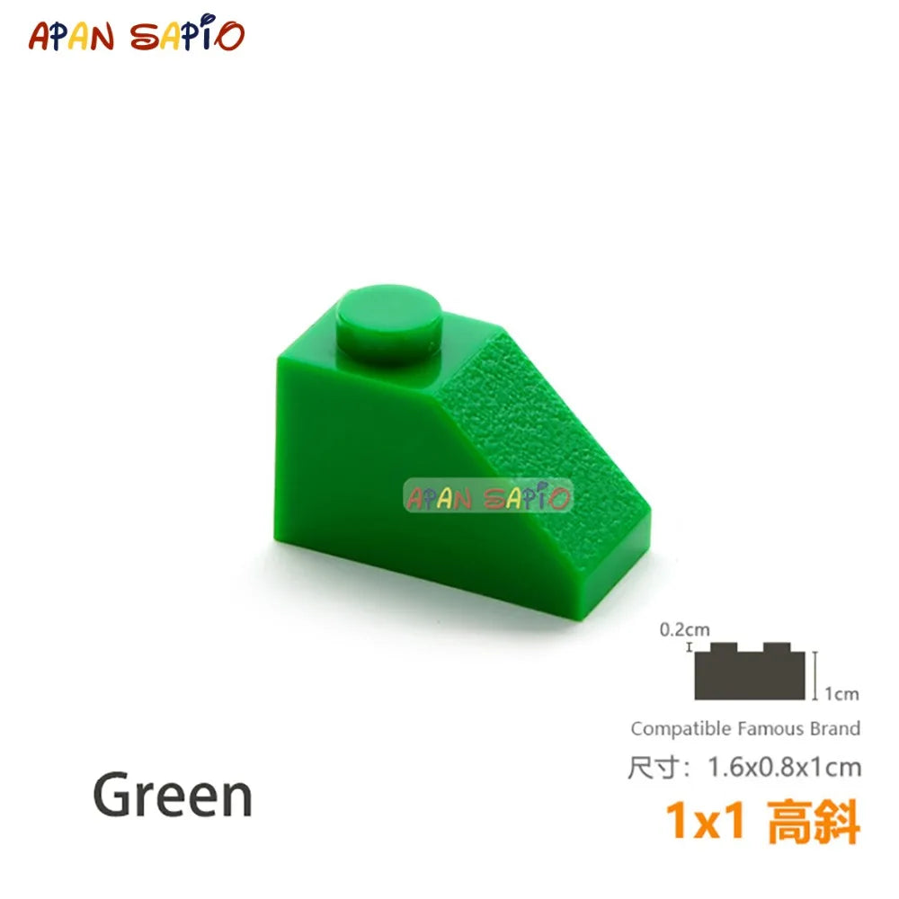 25pcs/lot DIY Blocks Building Bricks Bevel 1X1 Educational Assemblage Construction Toys for Children Size Compatible With Brand