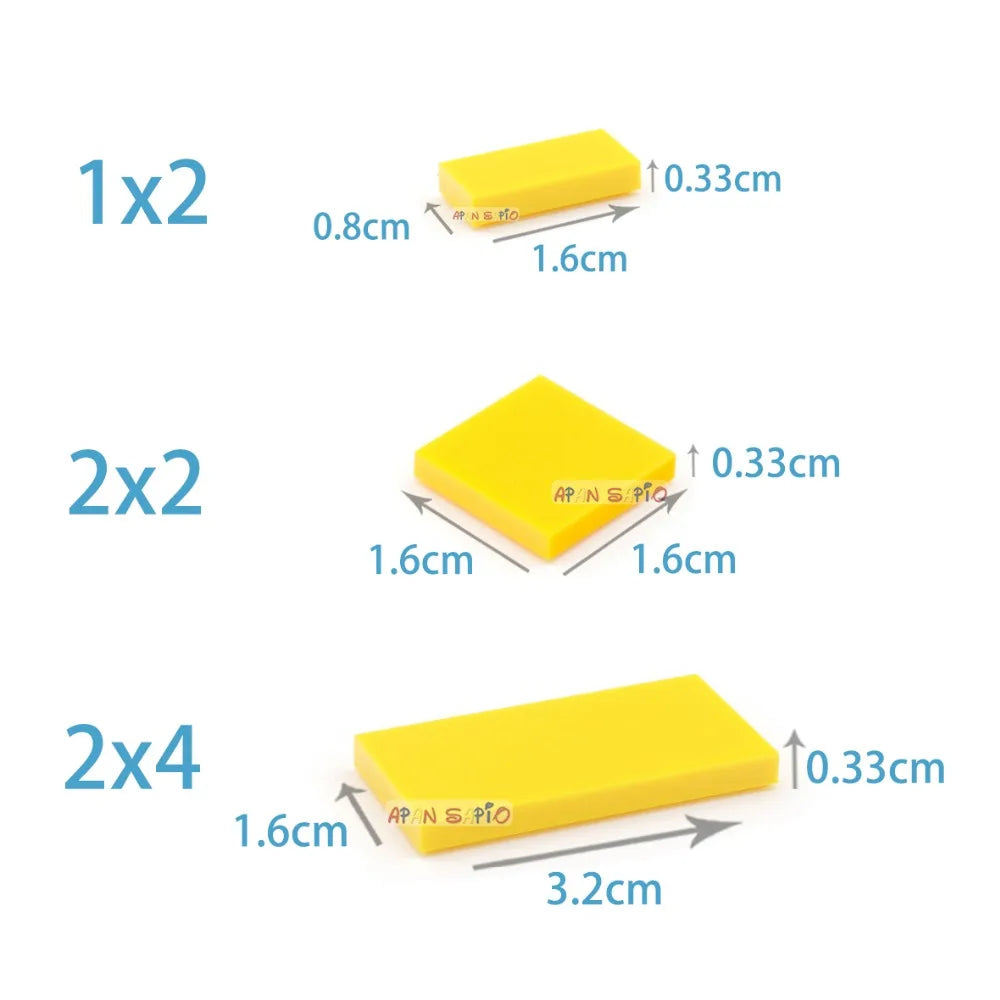 200 Uds DIY bloques de construcción figuras delgadas ladrillos lisos 1x2 tamaño creativo educativo Compatible con 3069 30070 juguetes para niños