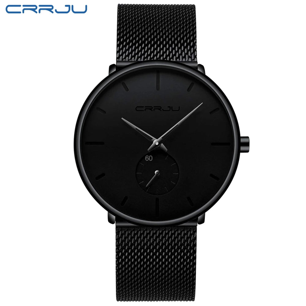 Ultra mince créatif noir en acier inoxydable montres à Quartz hommes Simple mode affaires japon montre-bracelet horloge mâle Relogios