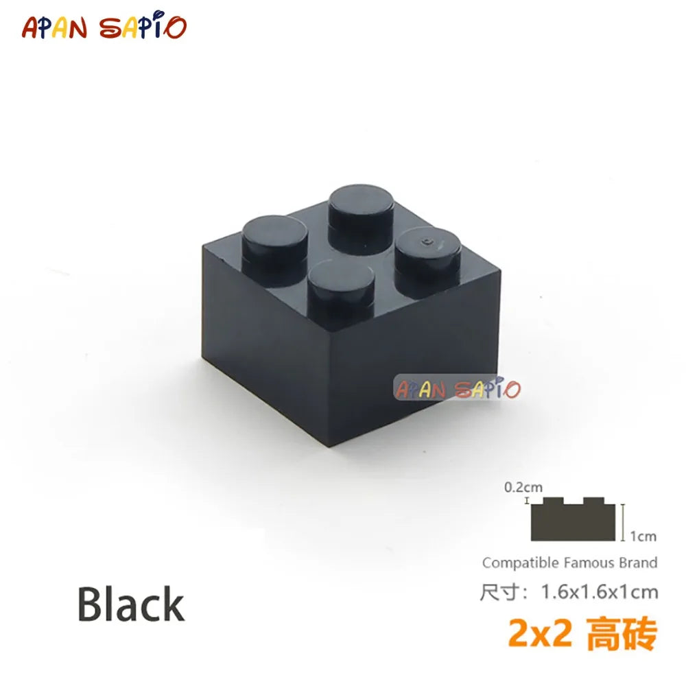 15pcs/lot DIY Blocks Building Bricks Thick 2X2 Educational Assemblage Construction Toys for Children Compatible With Brand