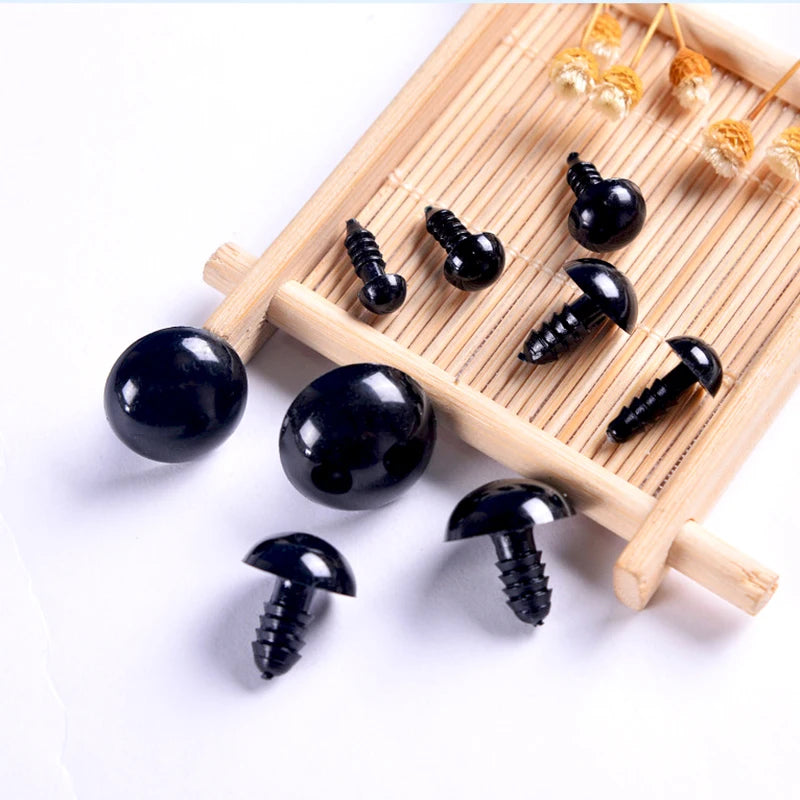 100 pièces 10mm globe oculaire poupée accessoires en plastique noir en peluche yeux de sécurité Amigurumi pour jouets 6mm 8mm 12mm bricolage drôle jouet yeux Animal