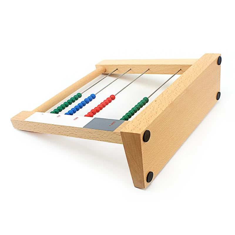 Juguete de matemáticas Montessori de madera para niños pequeños, juguete de ábaco con cuentas, estante de computación Cent, diez cientos de miles de cuentas, juguetes para niños y niñas